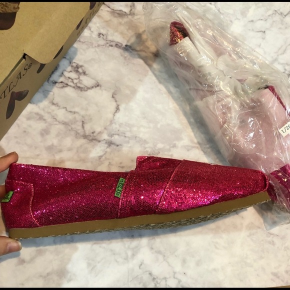 Atlas Sparkly Pink Fuchsia Loafers - Picture 4 of 5